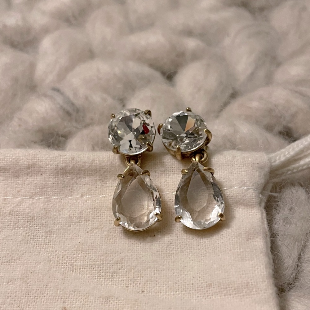 JCrew Crystal Teardrop Earrings